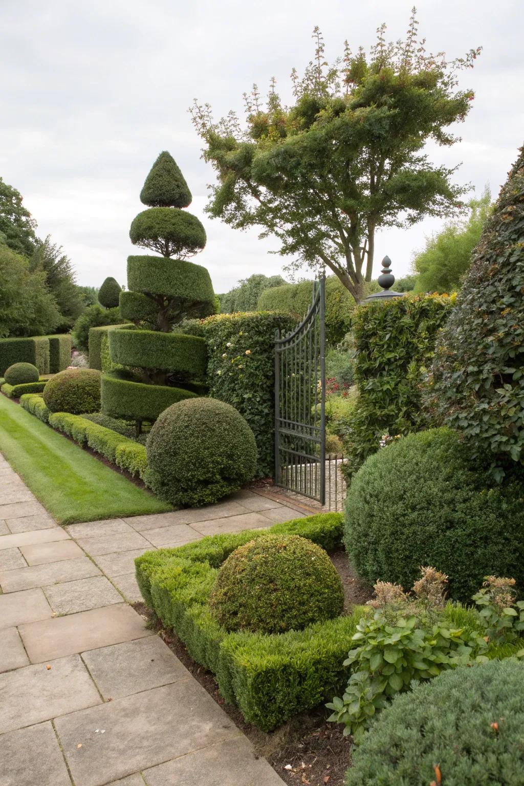 Mix hedge heights to add dynamic visual interest to your yard.