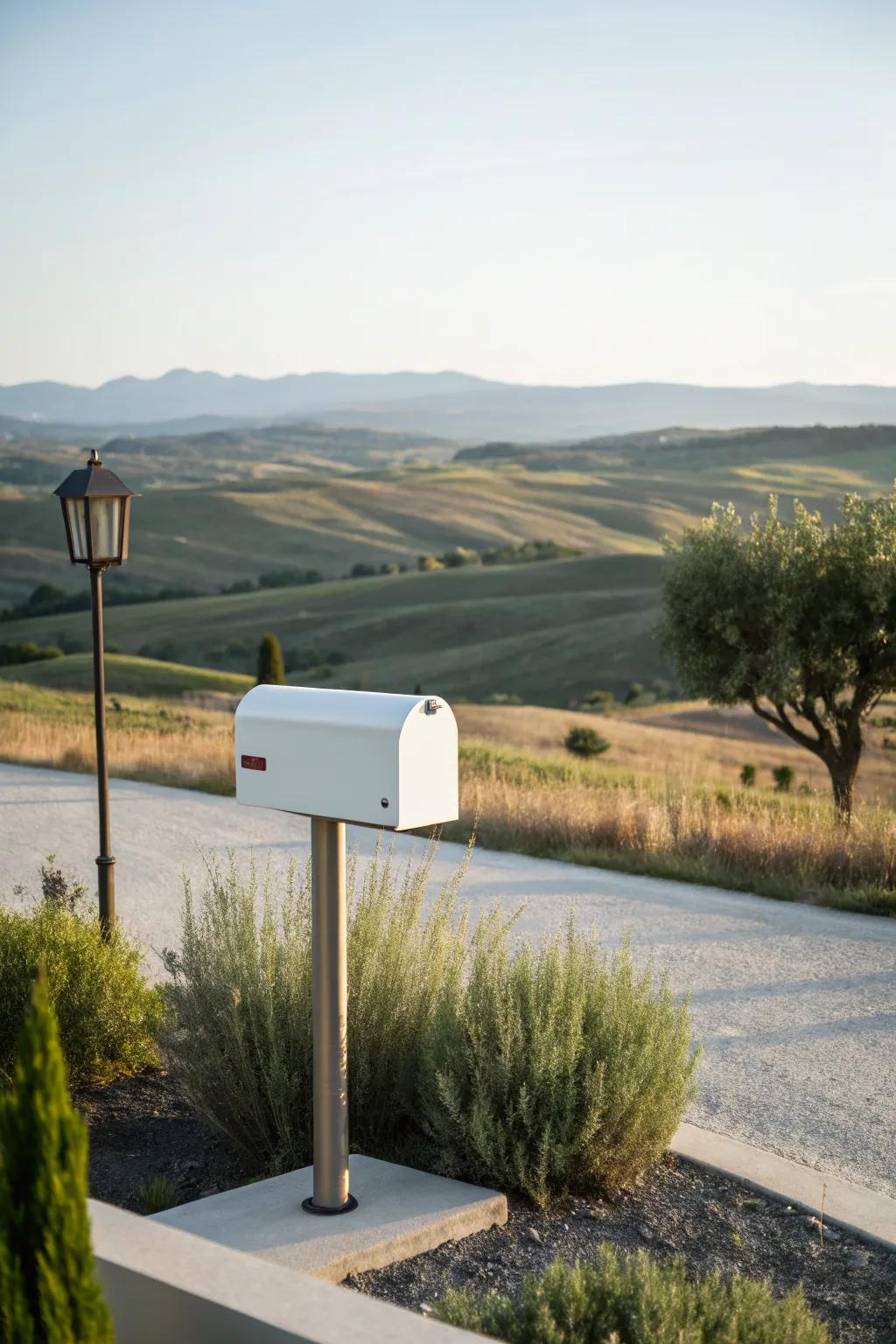 Modern minimalism offers a sleek, contemporary mailbox look.