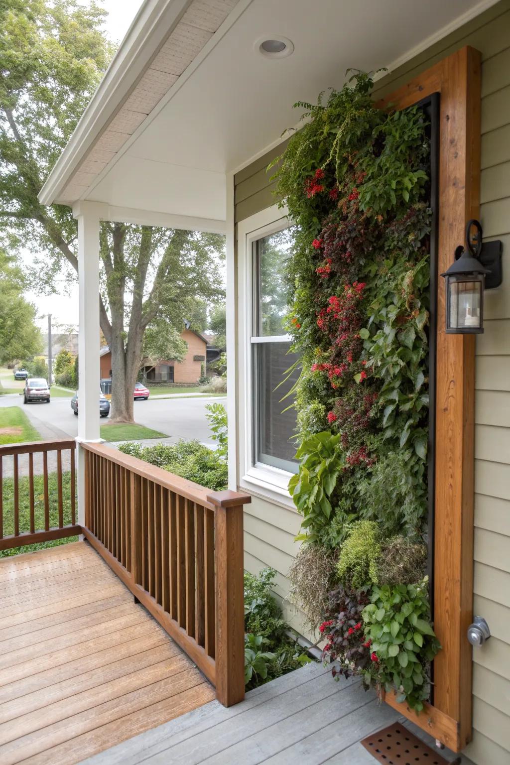 Vertical gardens maximize space and add lush greenery.