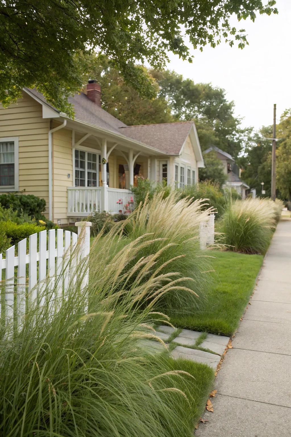 Ornamental grasses add privacy with a breezy feel.
