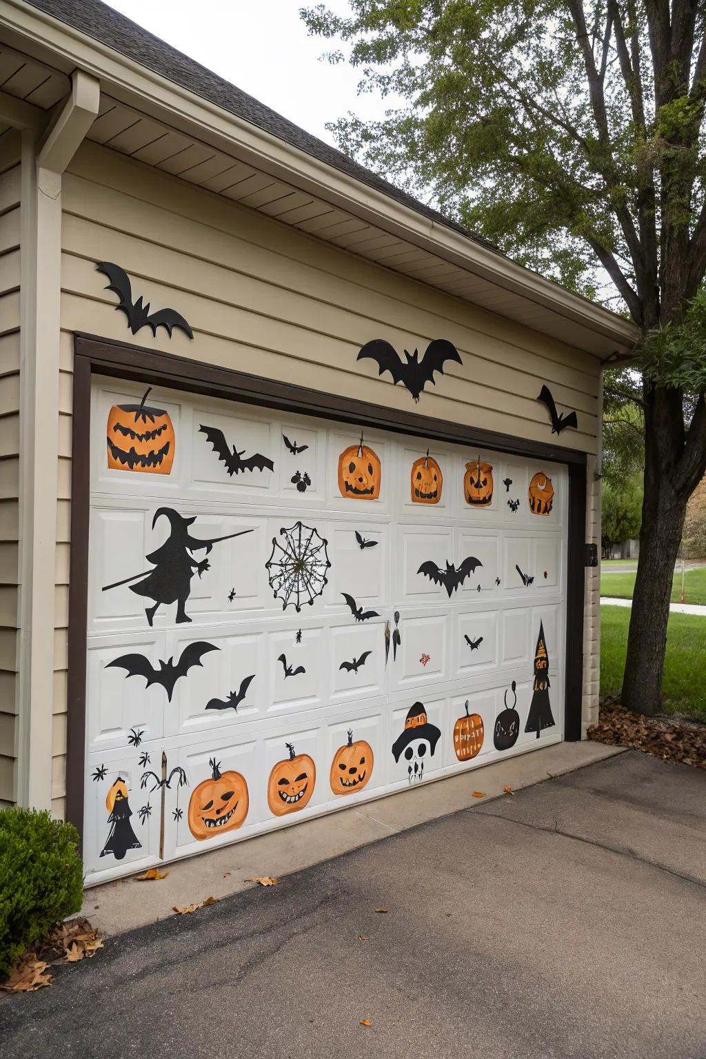 Seasonal decals are a playful way to decorate your garage door.