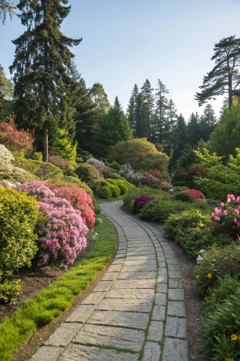 Guide visitors with a charming block garden pathway.