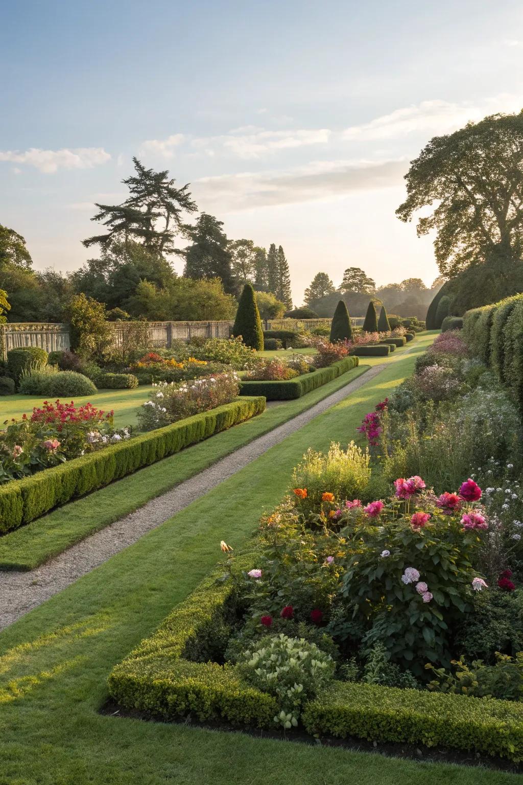 Neat lawn edging creates a polished garden look.