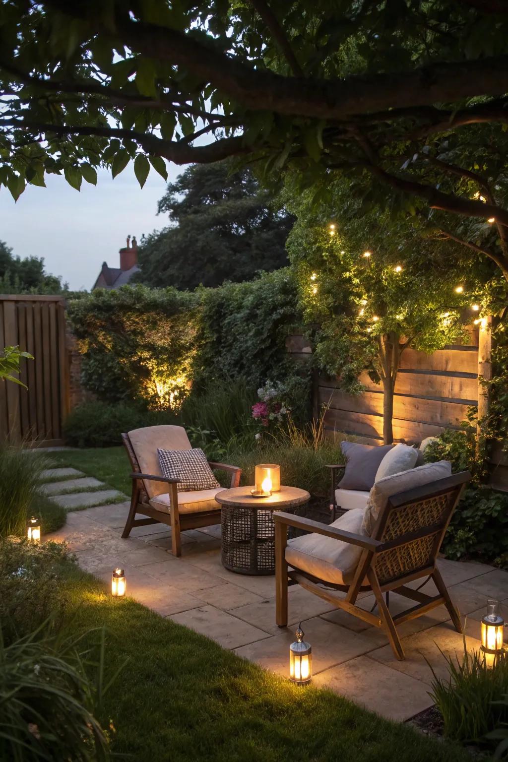 Add warmth and coziness with under-bench lighting.