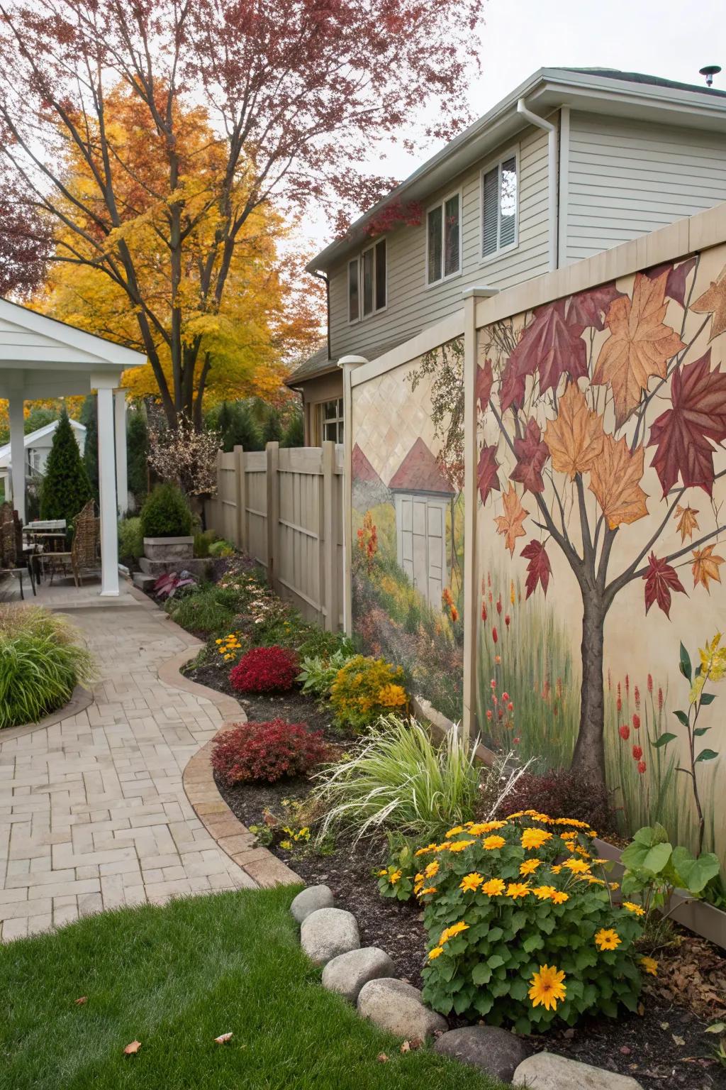 Seasonal murals bring the beauty of nature's cycles to life.