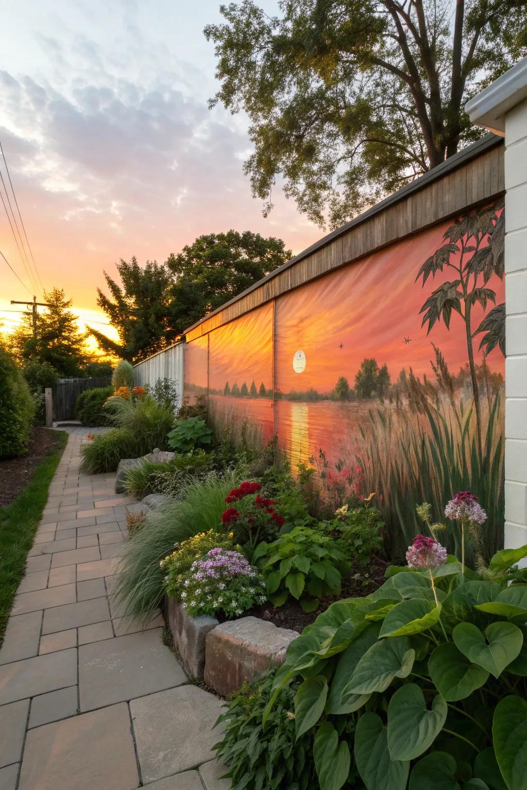Transform your space with a painted garden wall.