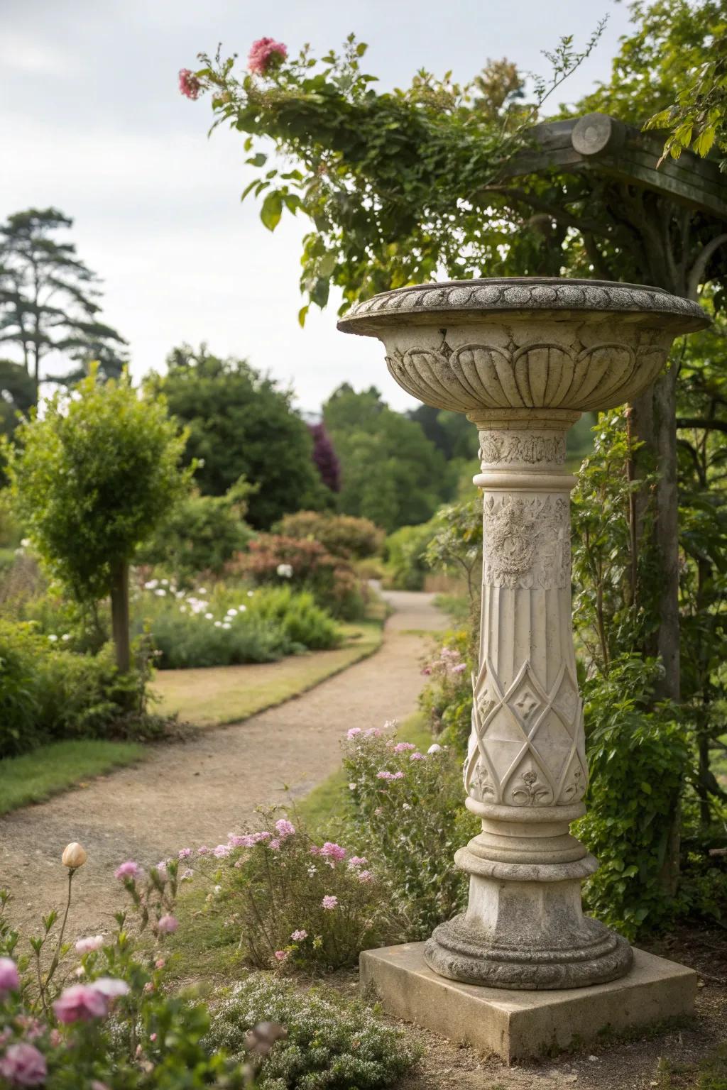 Artistic pedestals transform plants into living art.
