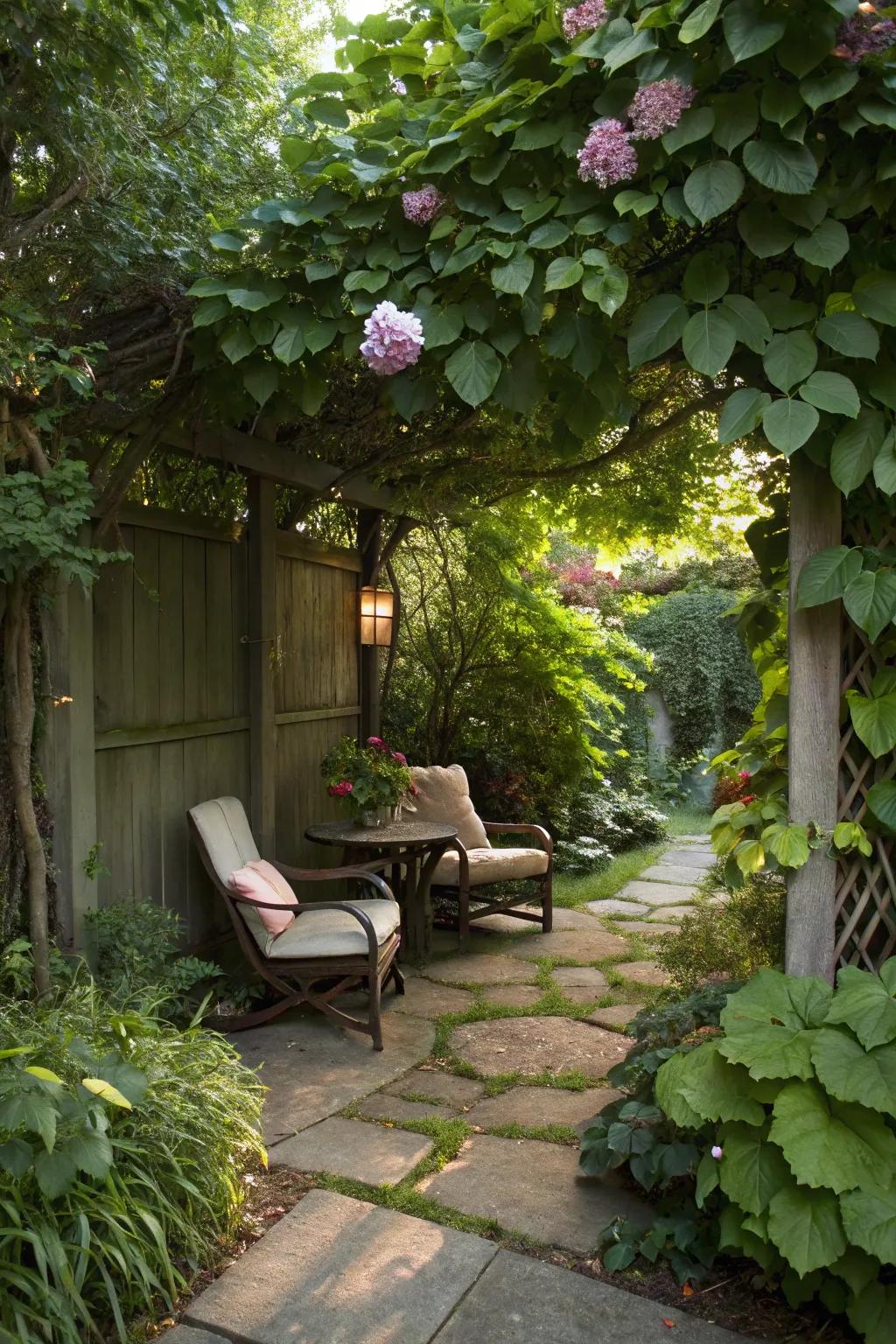 Hidden nooks provide a secret retreat within your garden.