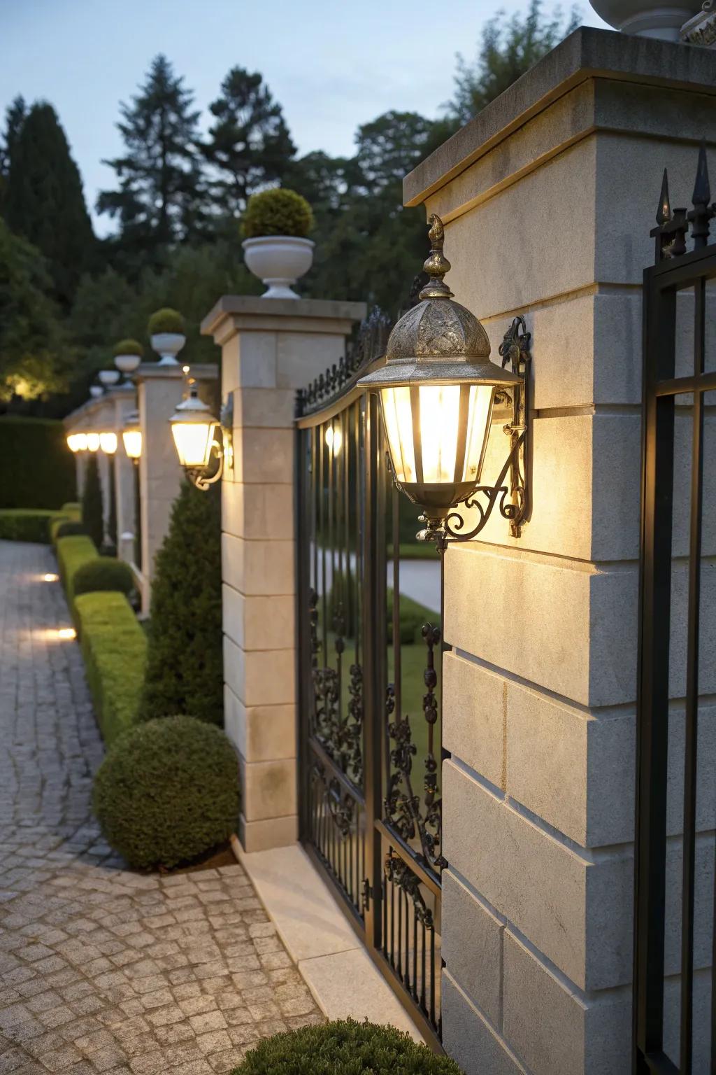 Wall-mounted lights bring elegant illumination.