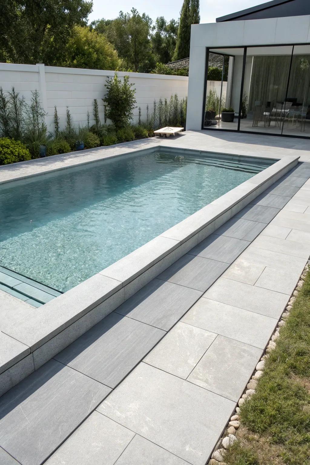 Minimalist serenity with simple grey tiles