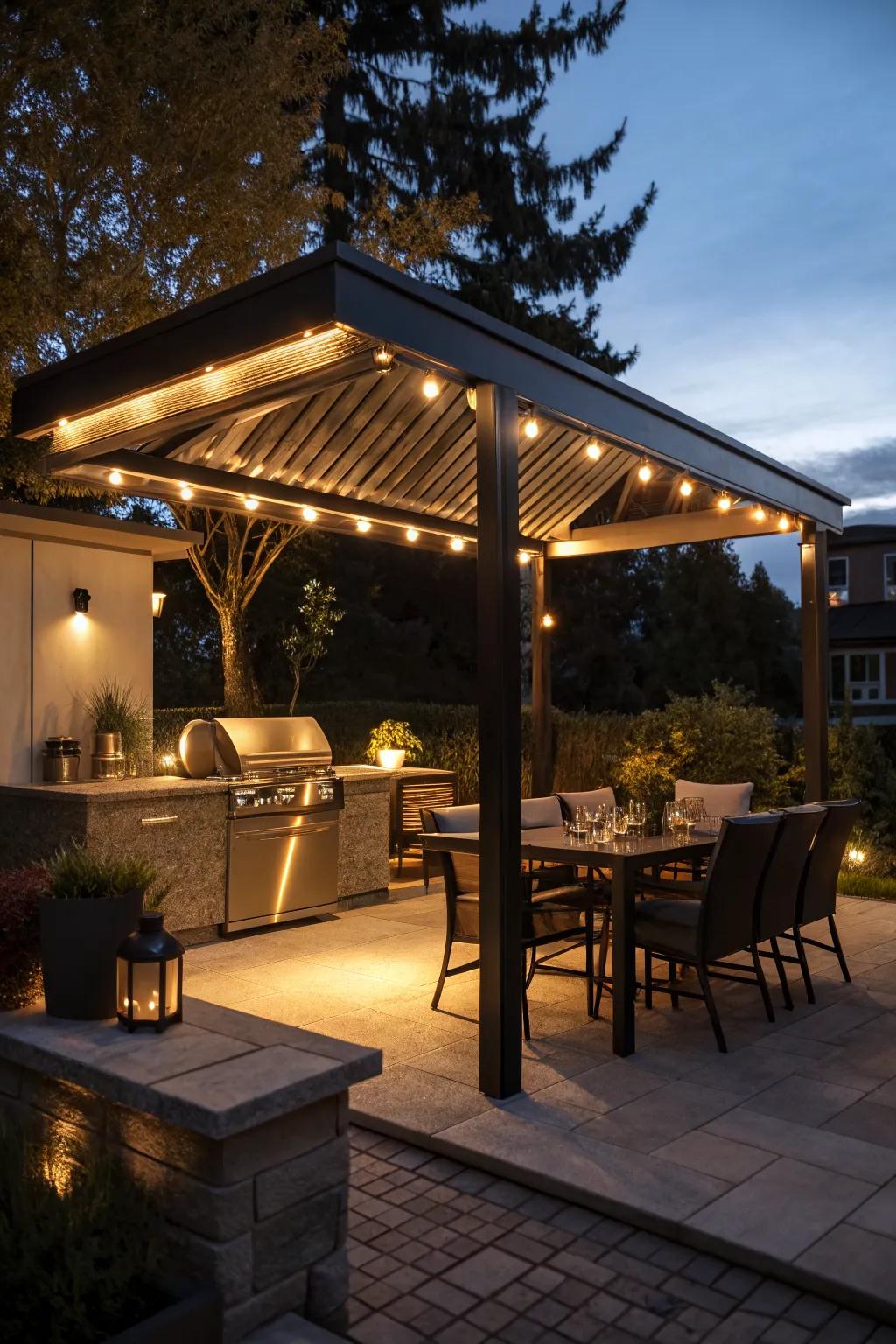Light up your nights with integrated canopy lighting.