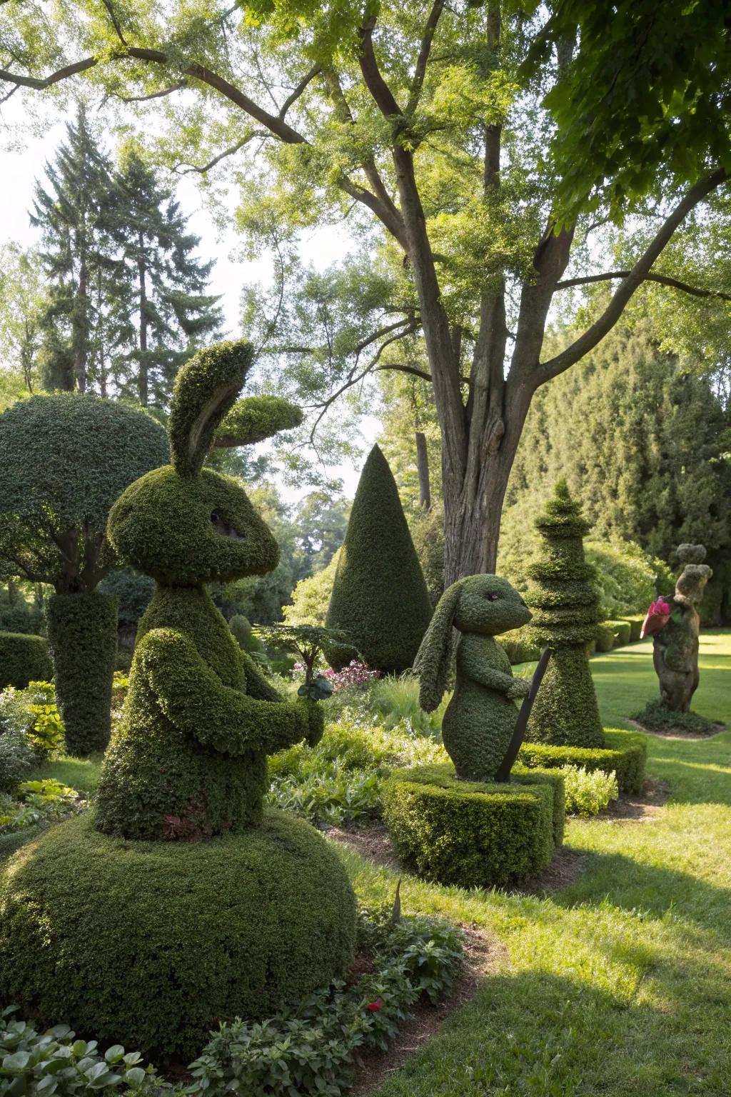 Add artistic flair to your garden with hedge sculpting.