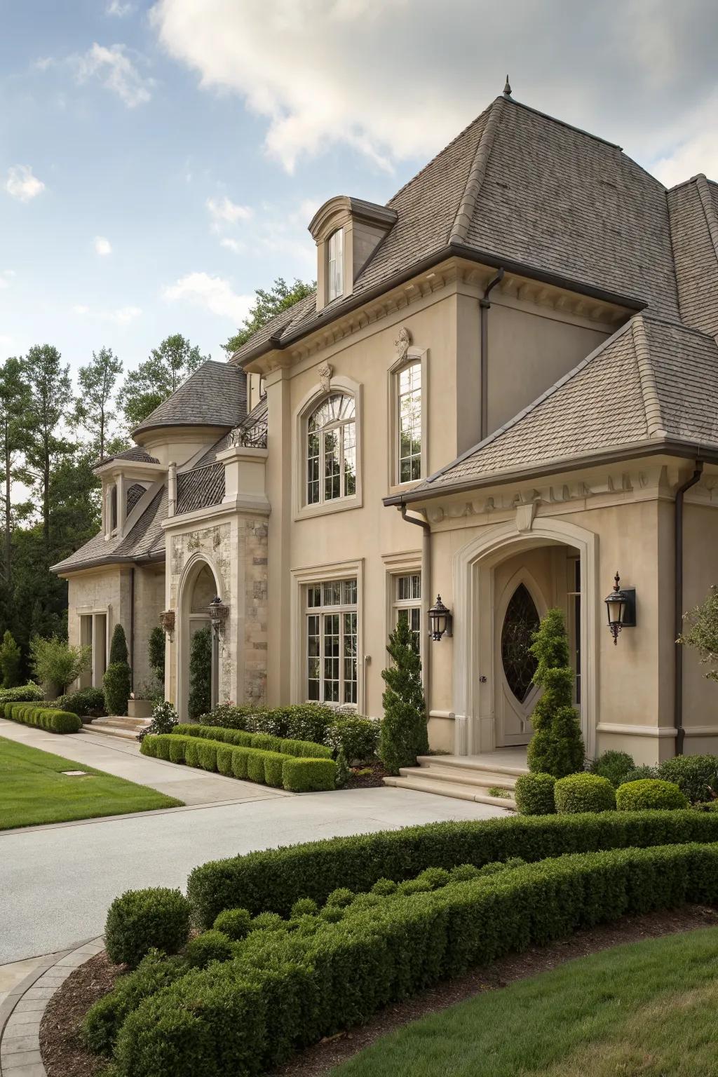 Taupe exteriors offer sophistication and versatility.
