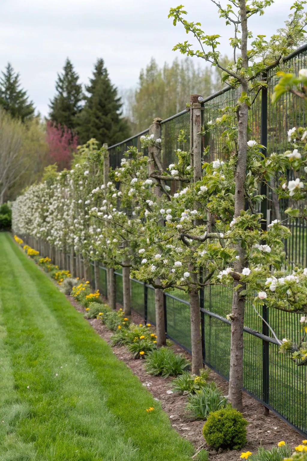 Espalier techniques maximize space and create unique visual appeal.