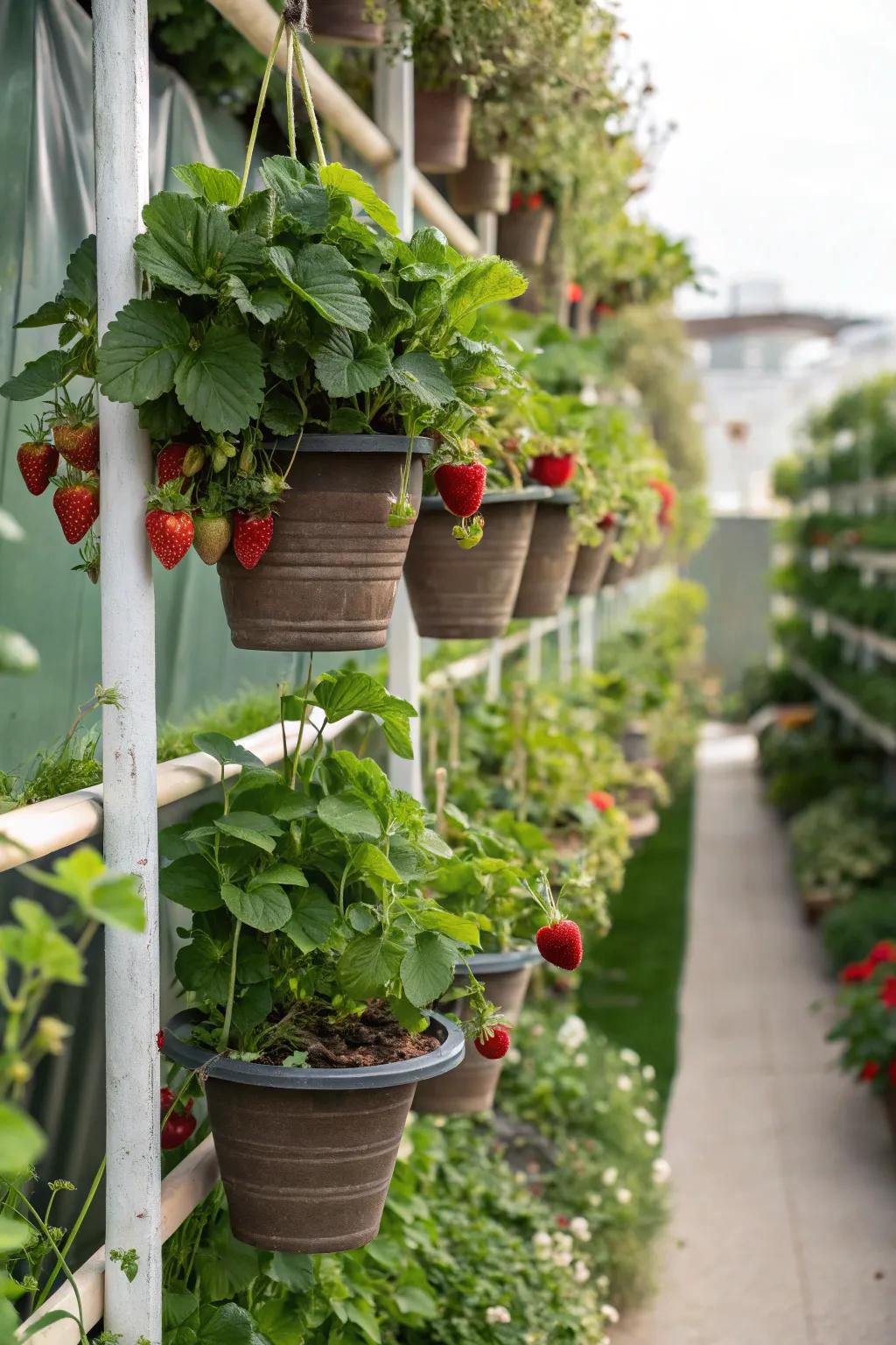 Reaching new heights: A lush vertical garden setup.