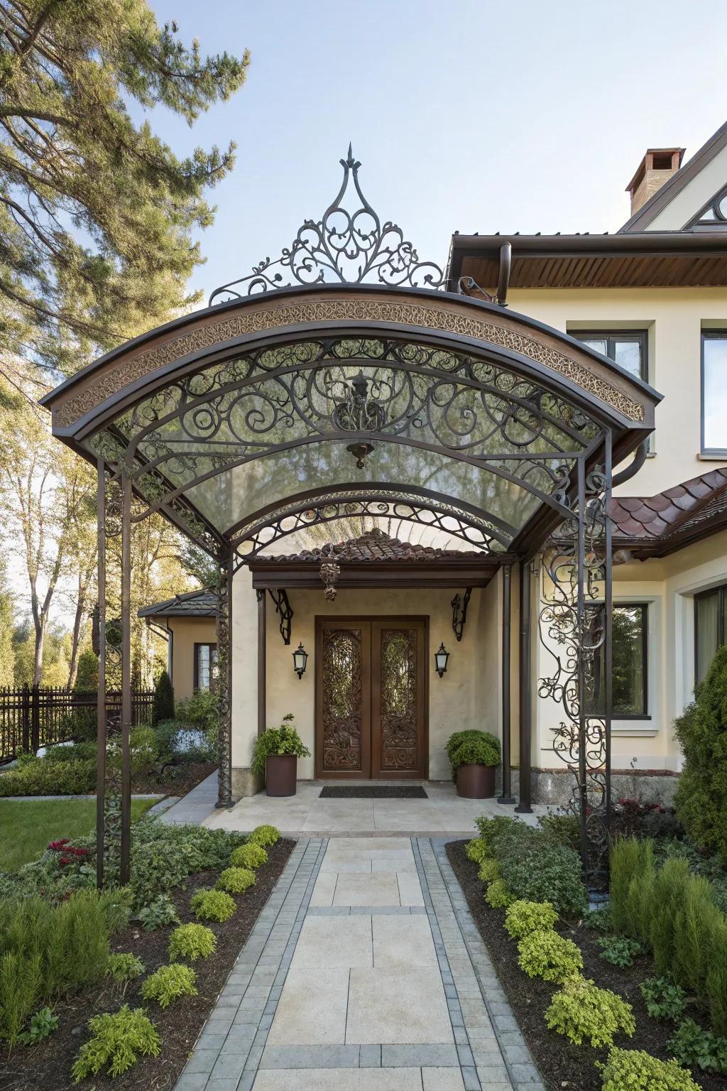 A metalwork canopy that captivates with artistry.