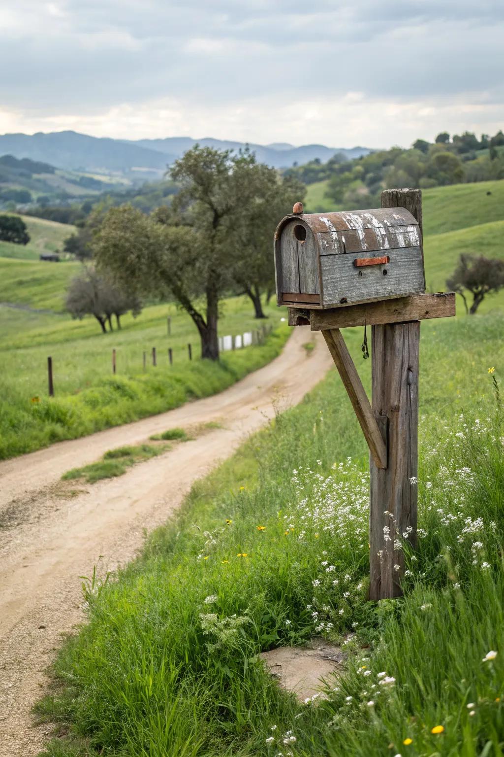 A vintage farmhouse mailbox that exudes classic appeal