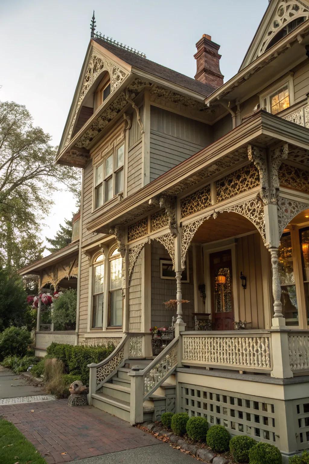 A vintage-inspired overhang that exudes timeless elegance.