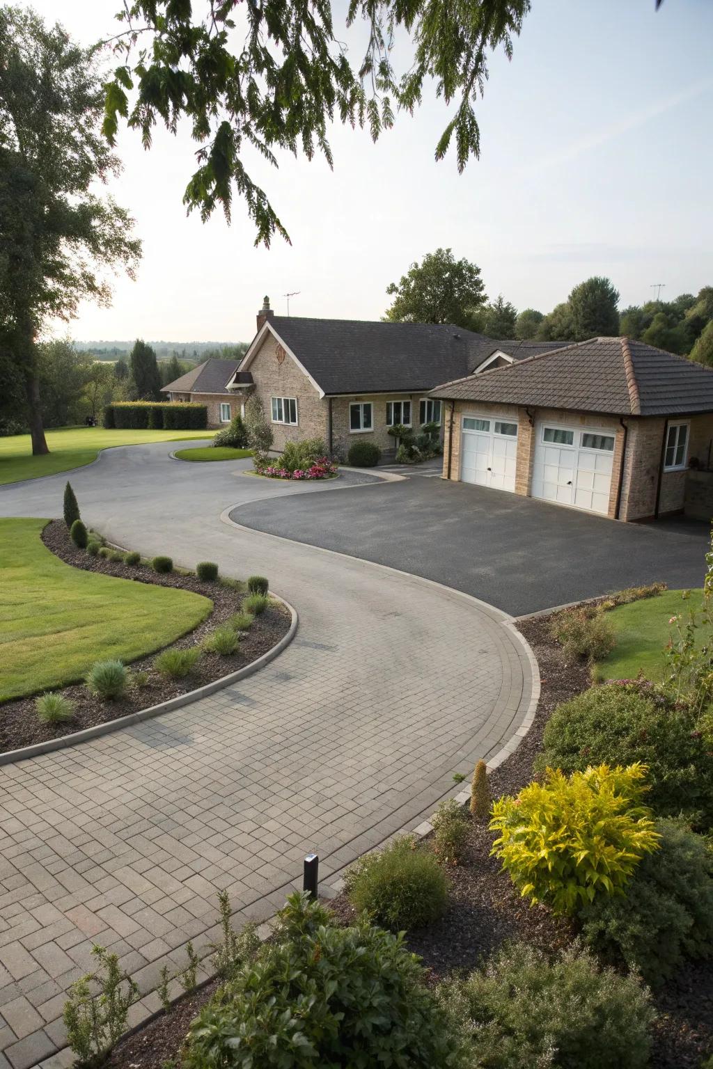 A convenient turnaround area enhancing driveway functionality.