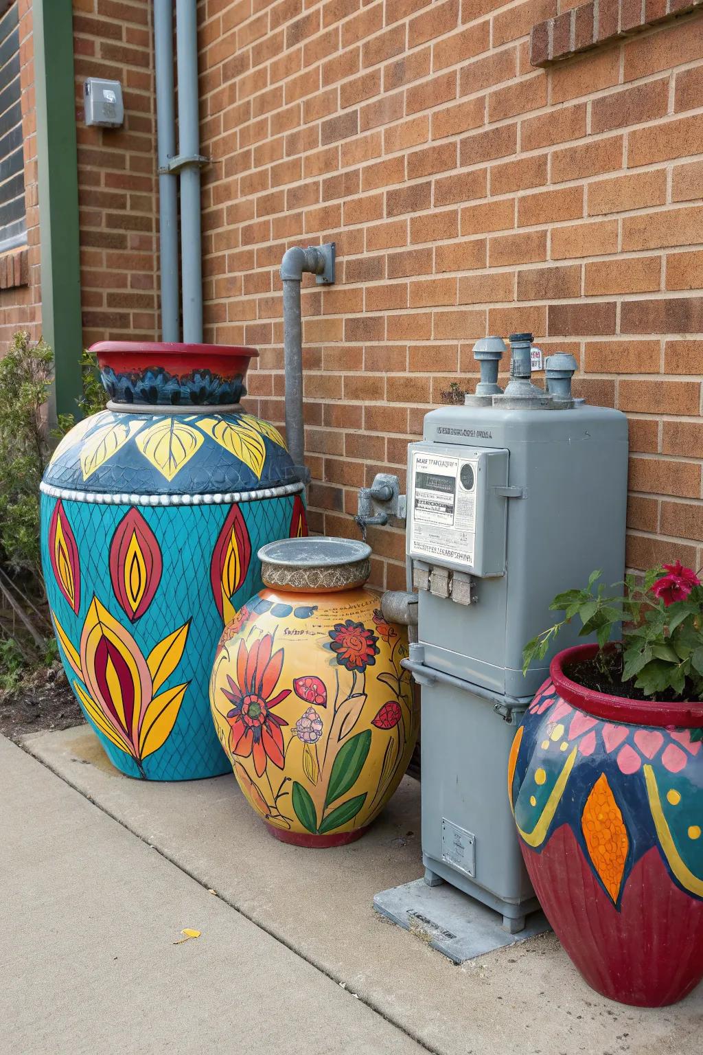 Decorative pottery offers a colorful and seasonal solution.