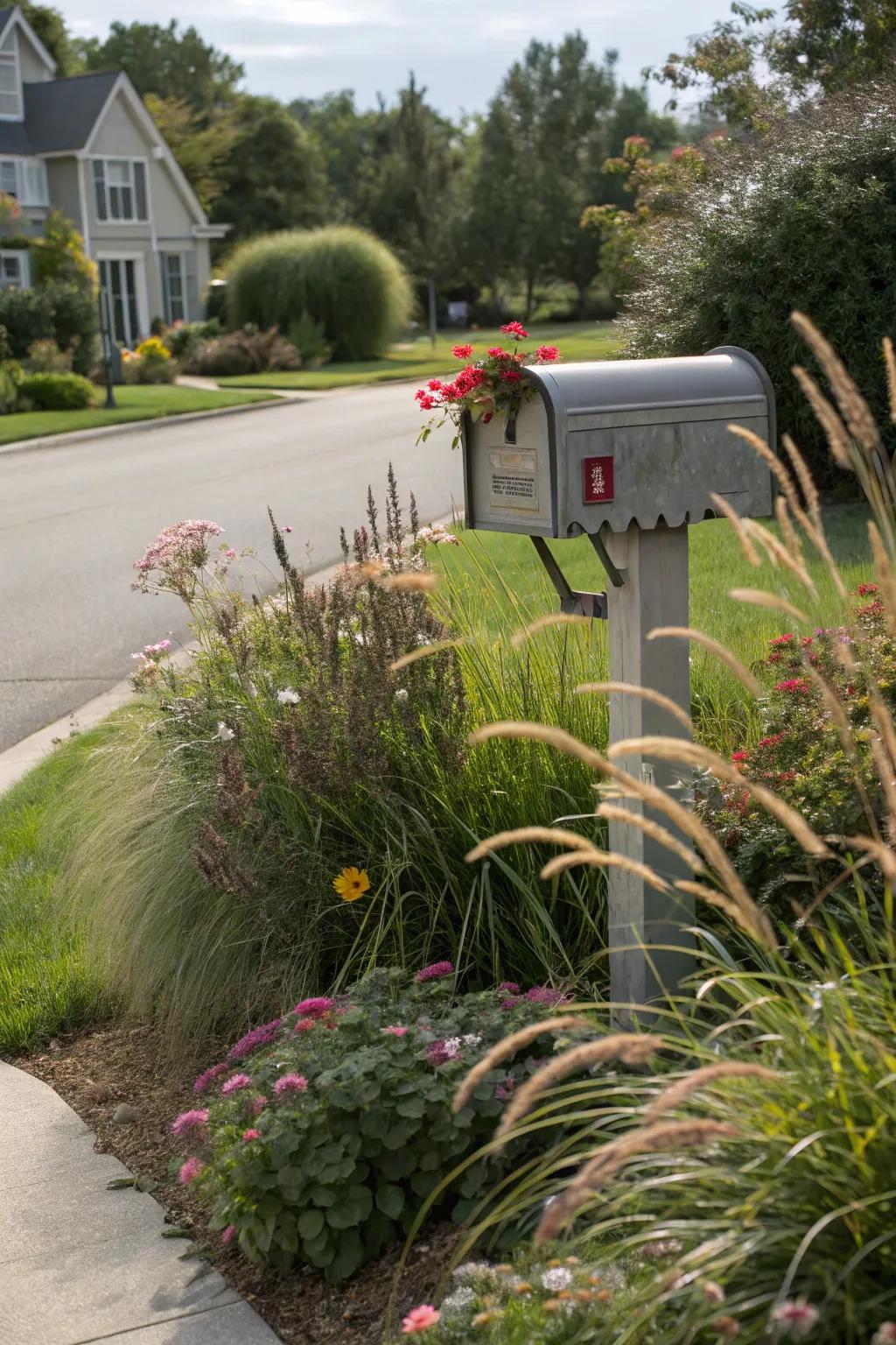 Tall grasses add height and movement.