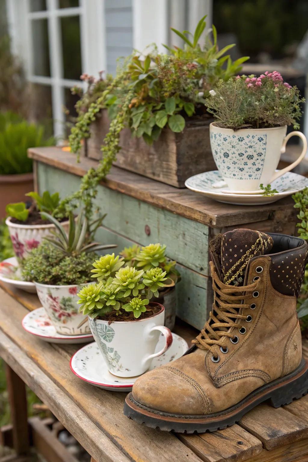 Creative and sustainable upcycled planters.