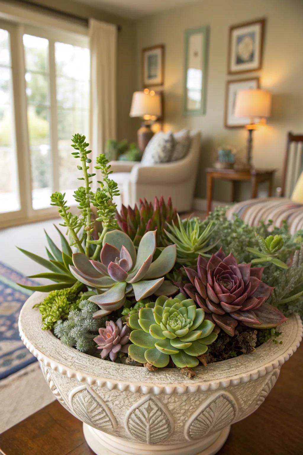 Succulents provide a low-maintenance, stylish garden option.