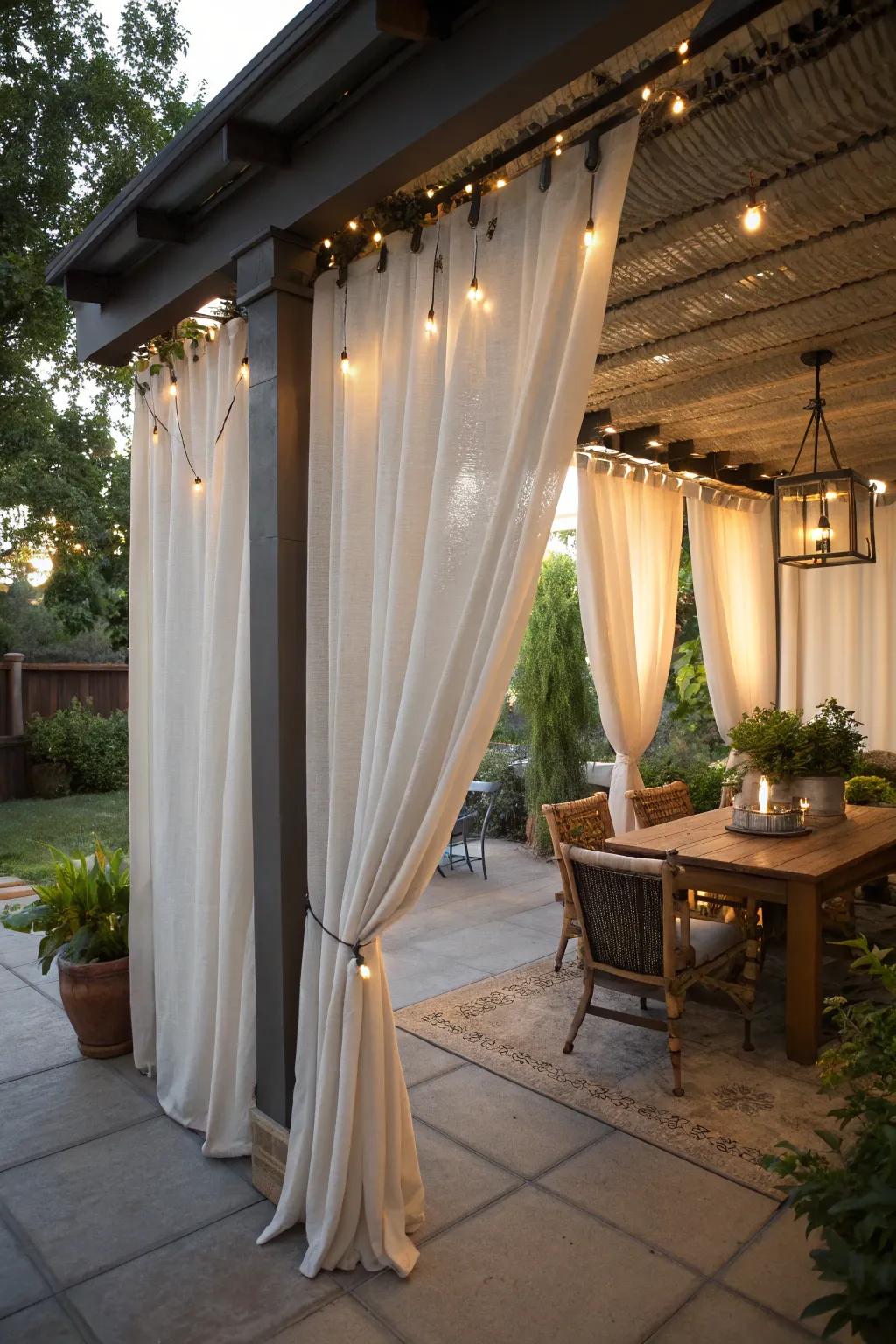 Tension rod curtains add flexibility and style.