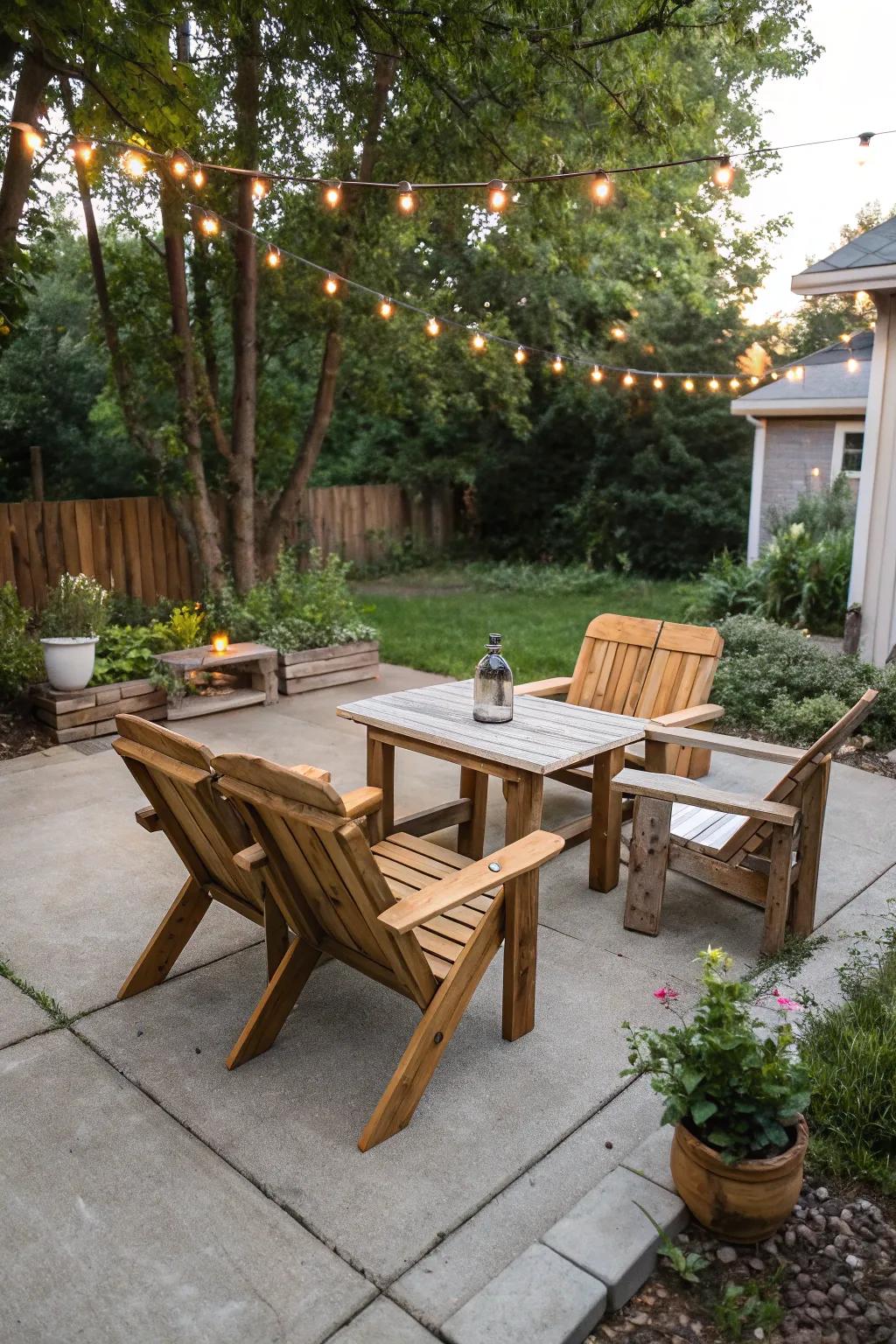 Enhance your patio with DIY outdoor furniture.
