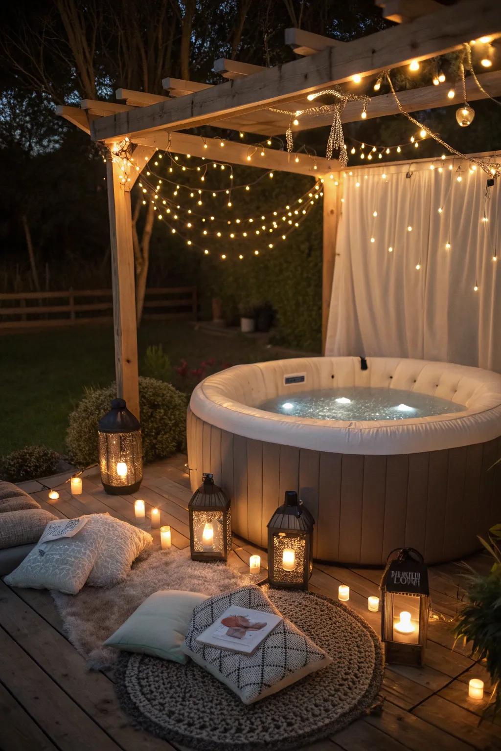 Set the mood with enchanting ambient lighting.