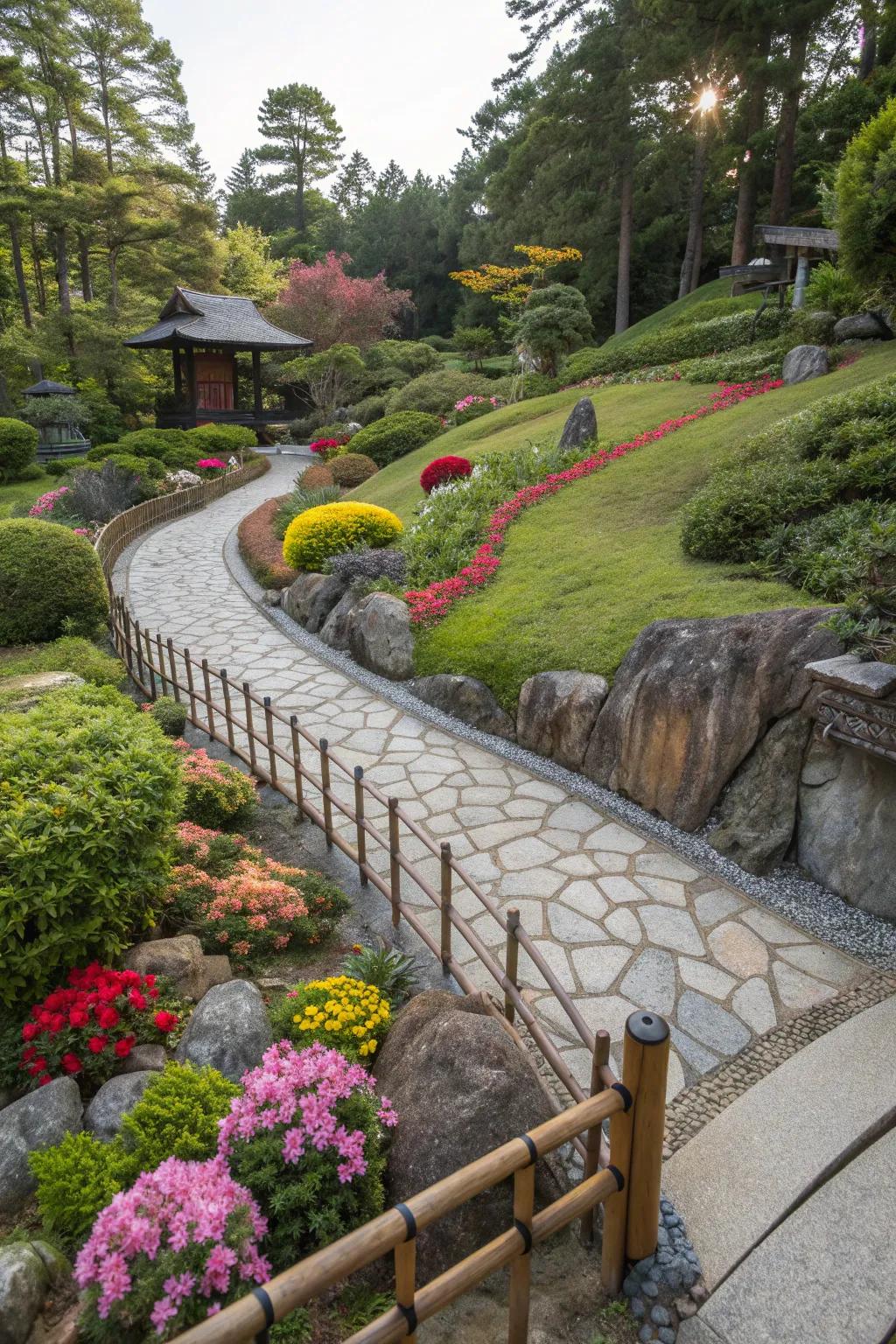 Mixing materials brings a unique, eclectic touch to garden edges.