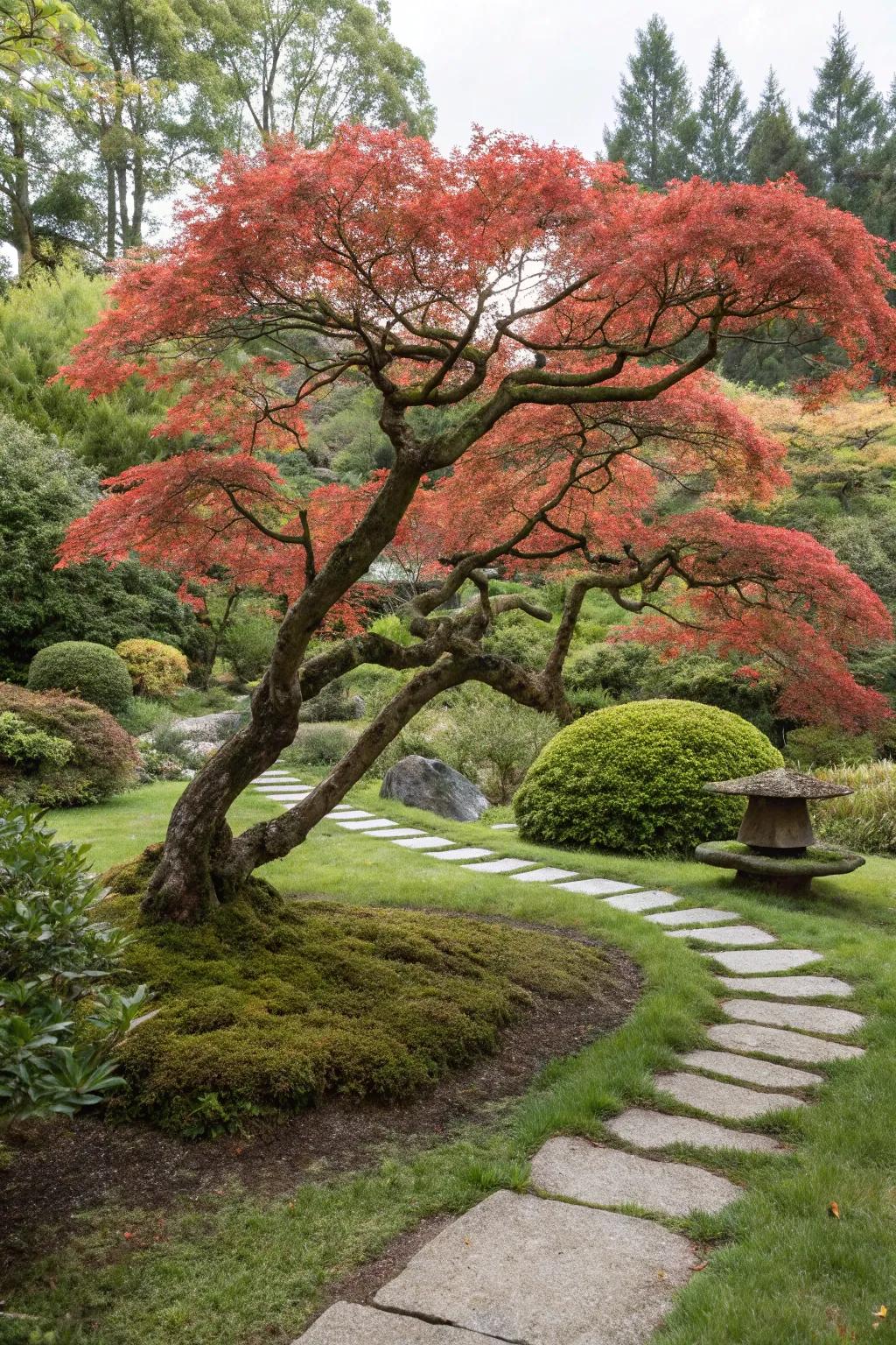 Emphasize natural beauty with expertly pruned Japanese maples.