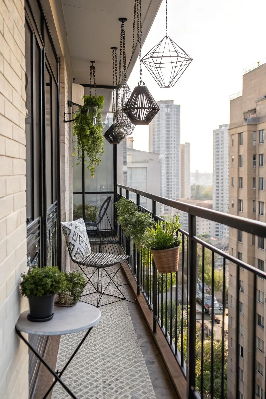A Juliet balcony with a modern industrial edge.