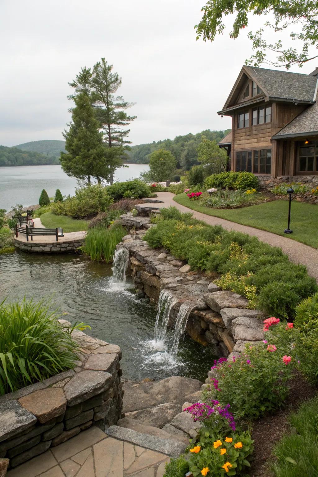 Water features add a soothing auditory element to your landscape.