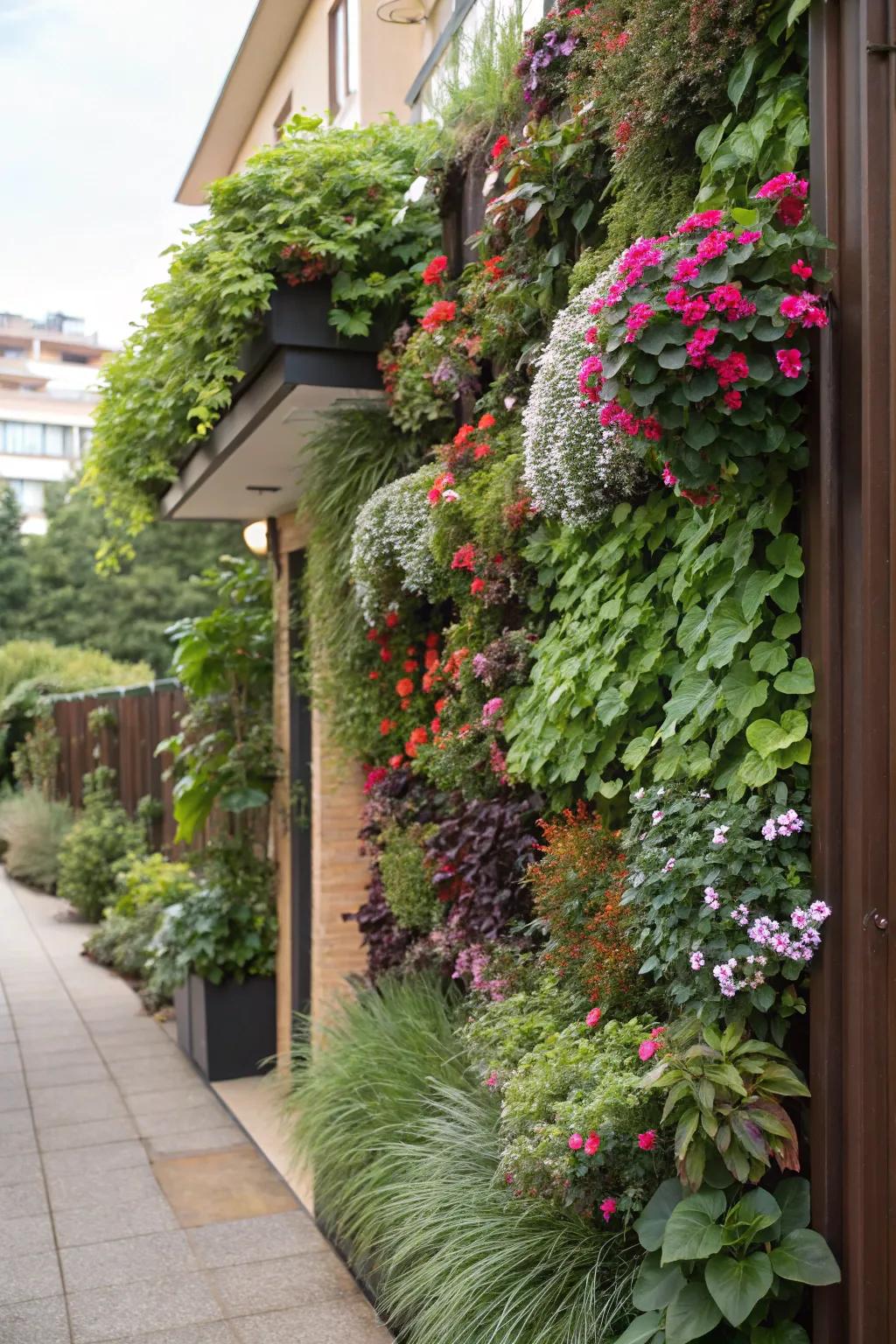 Vertical gardens maximize space beautifully.