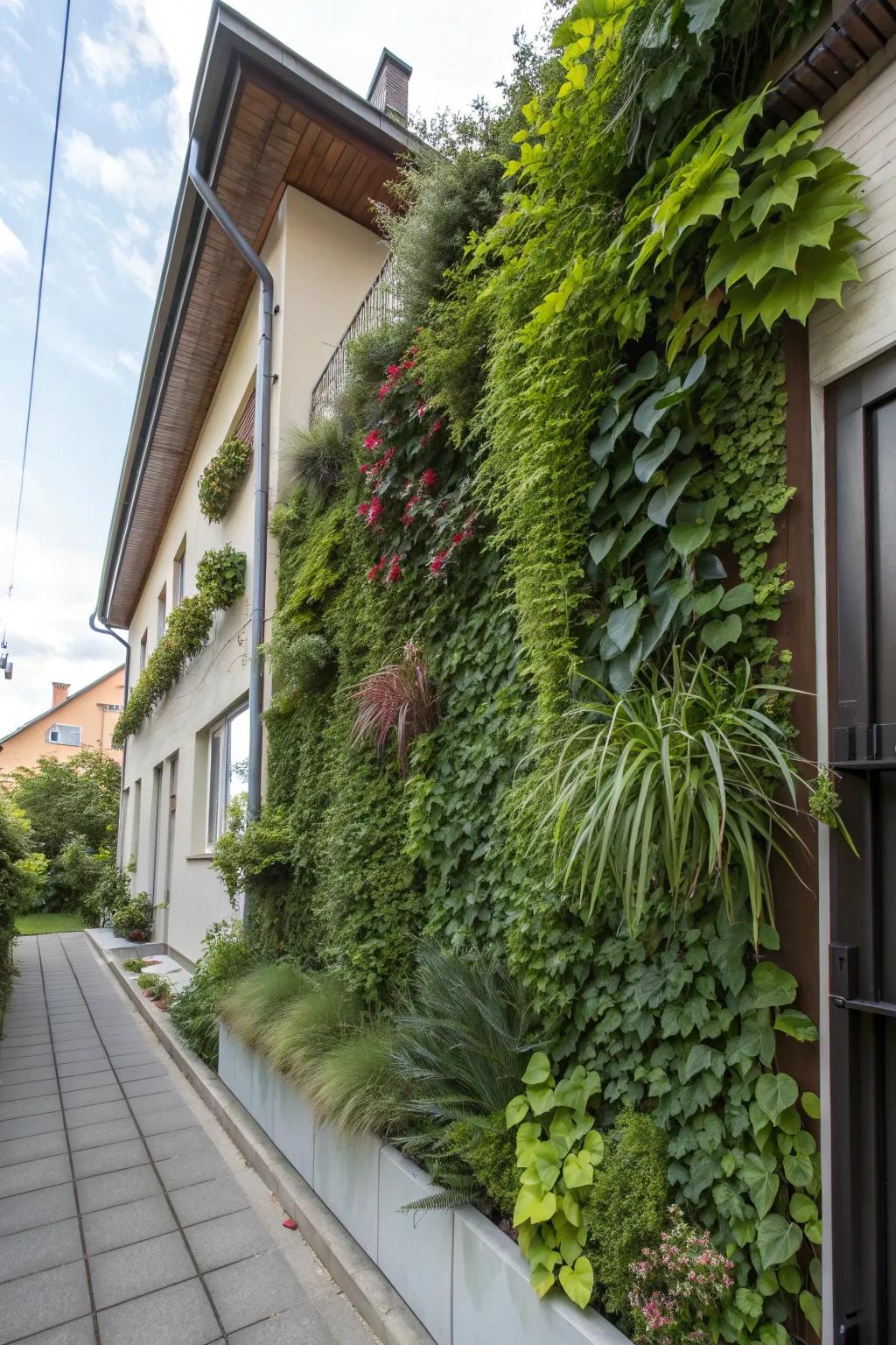 A lush vertical garden maximizing space and style.
