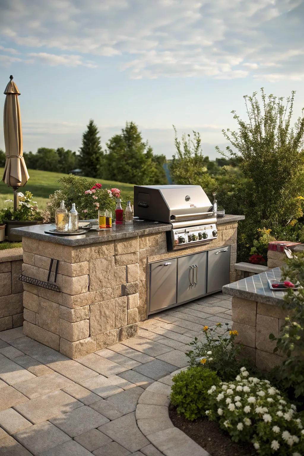 Elevate your outdoor entertaining with a block kitchen island.