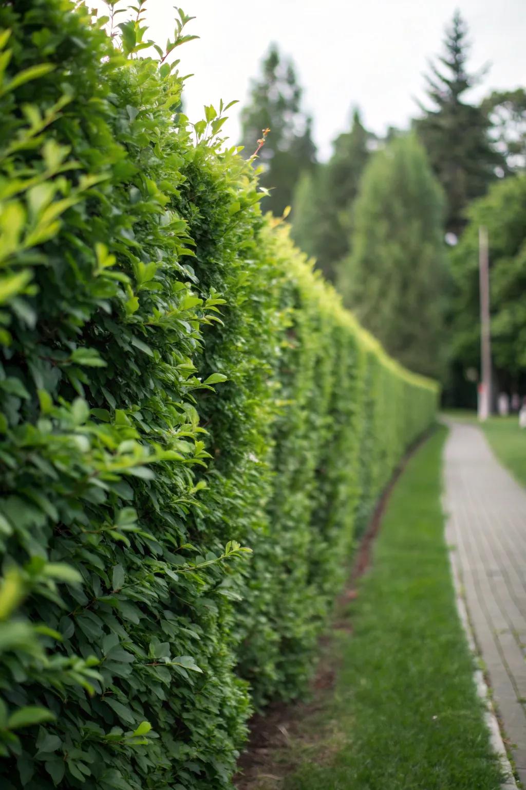 A living fence of shrubs offers a natural privacy solution.