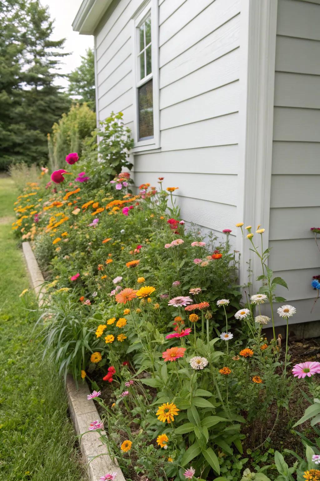 Wildflowers add a splash of color and a touch of whimsy.