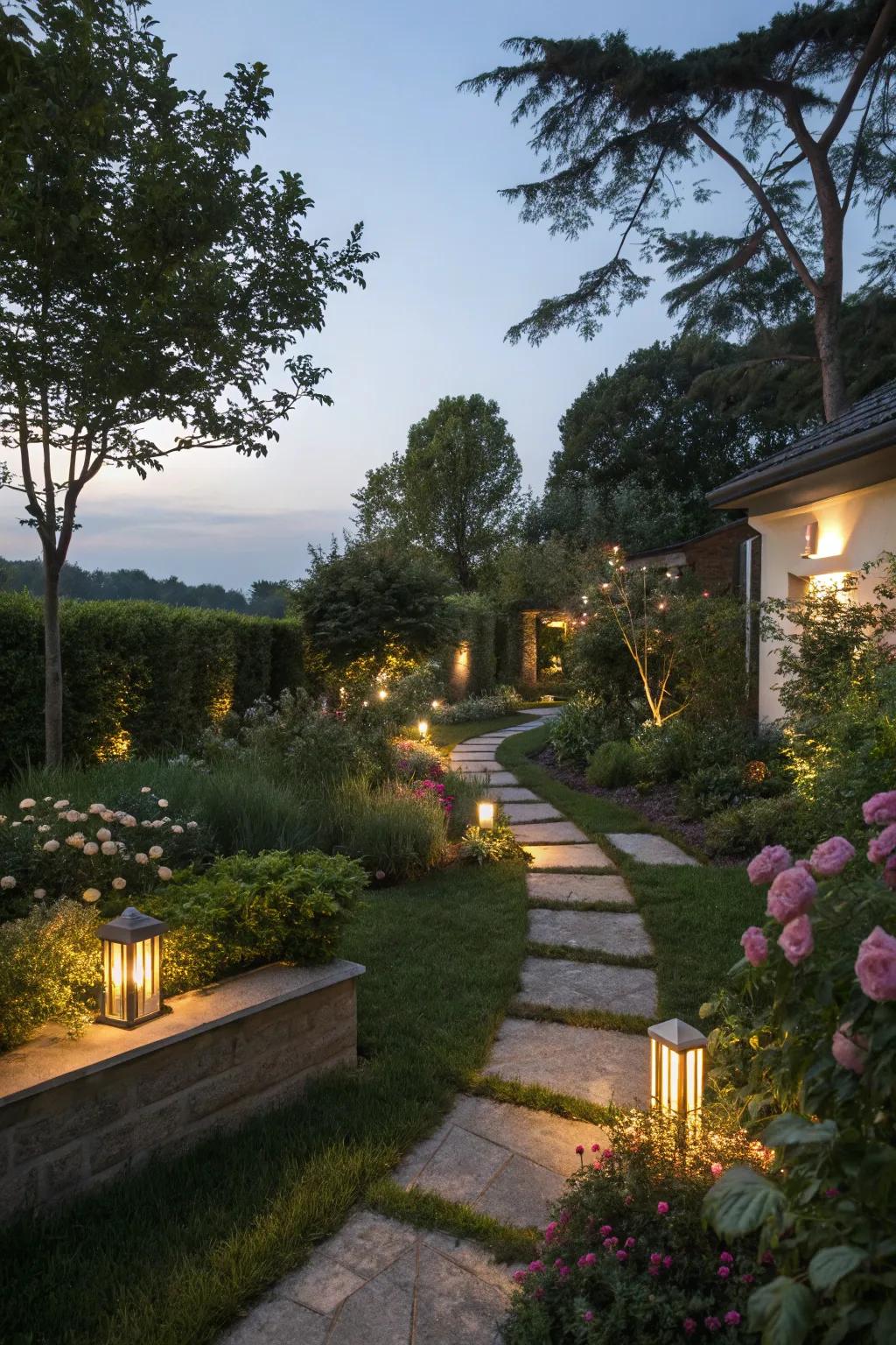 Outdoor lighting enhances beauty and safety in your landscape.