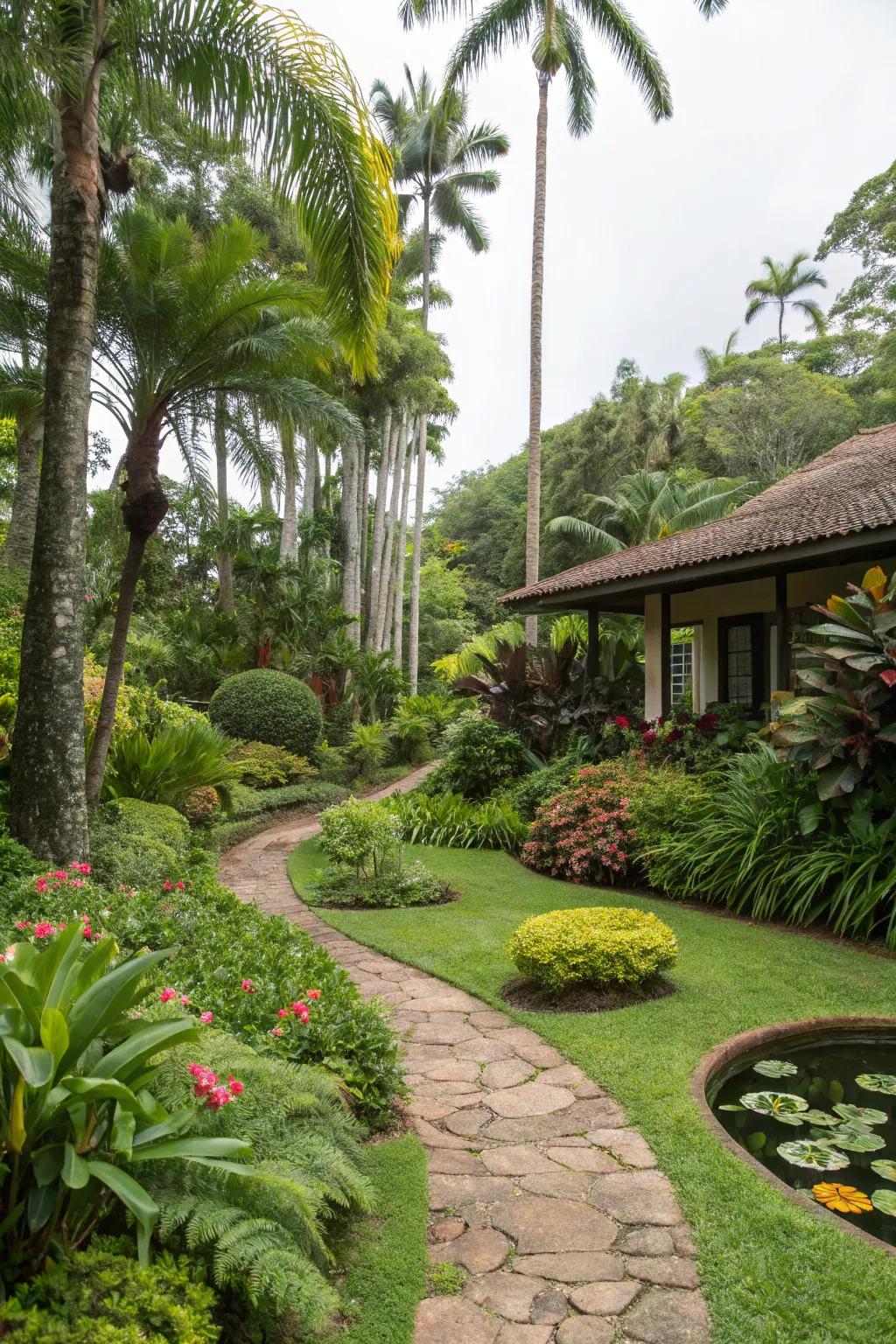 Create a tropical hideaway with lush plants