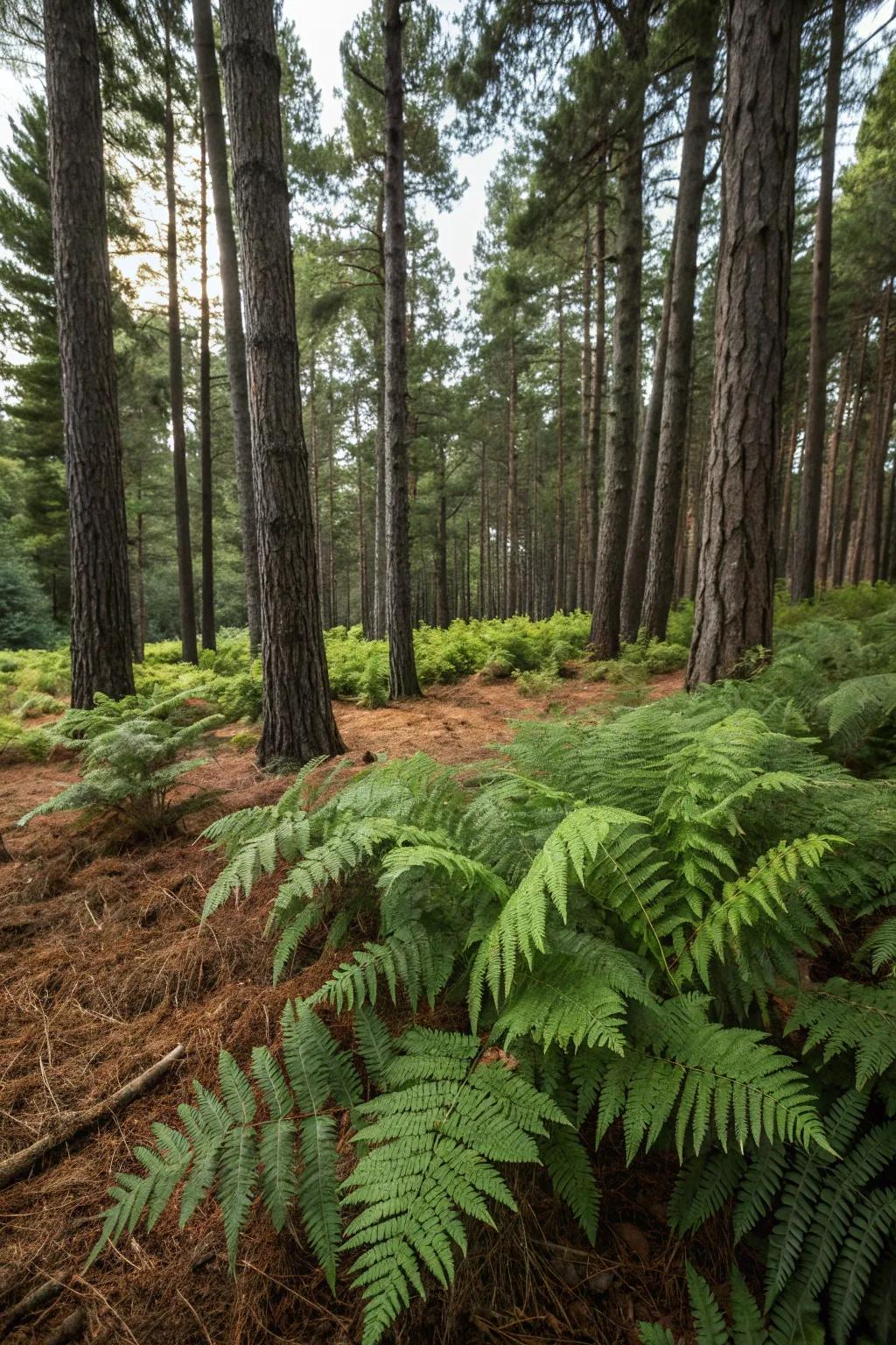 A vibrant fern collection adding texture and depth.