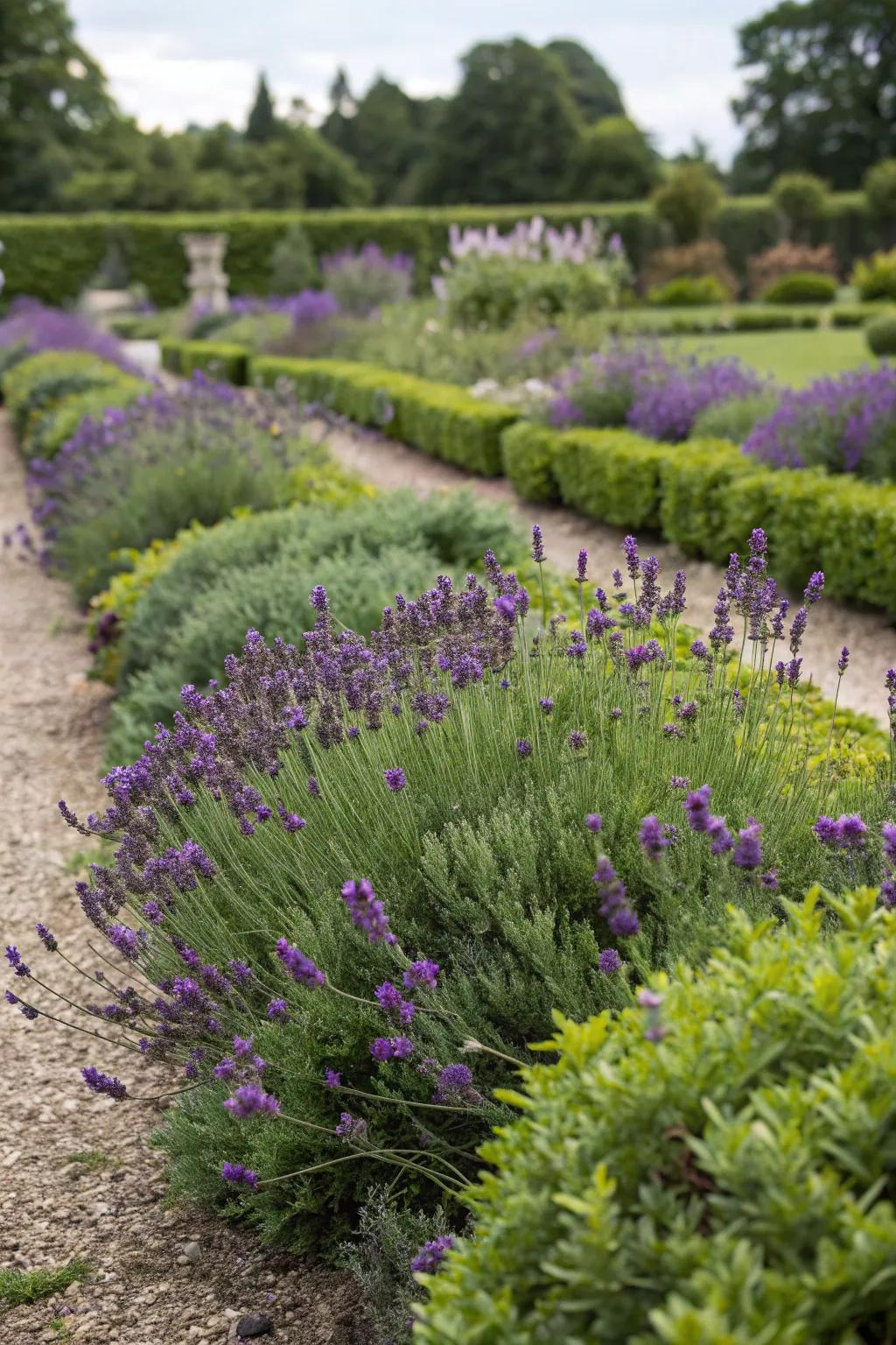 Lavender serving as a beautiful ground cover.