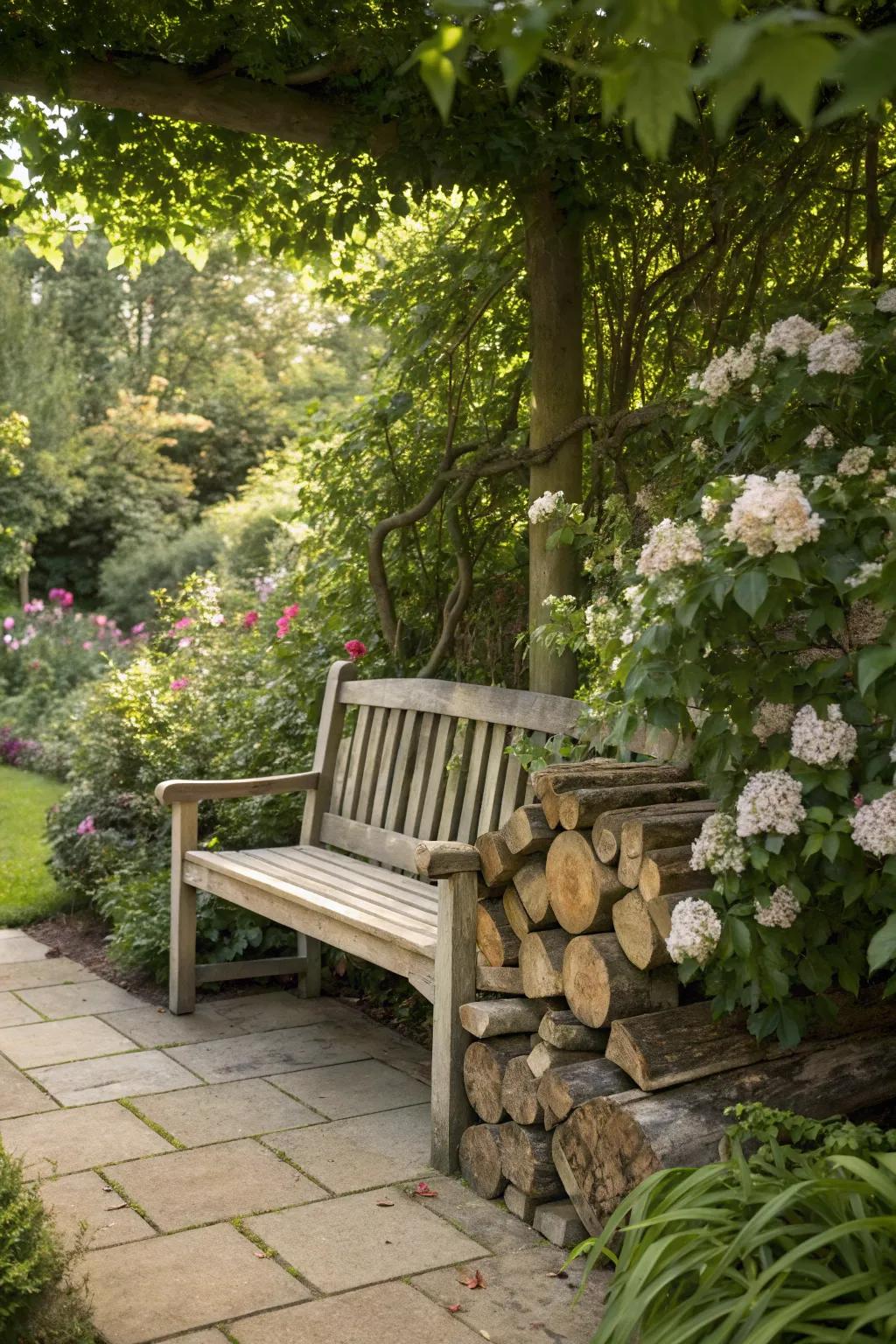 Combine storage with relaxation using an integrated bench.