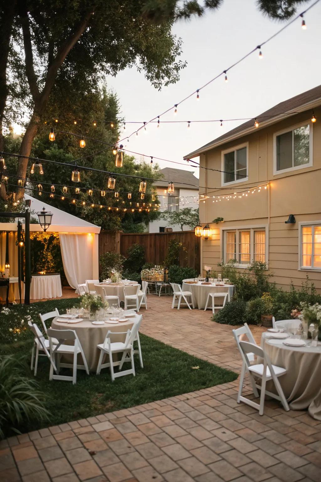Design your space to transition between ceremony and reception easily.