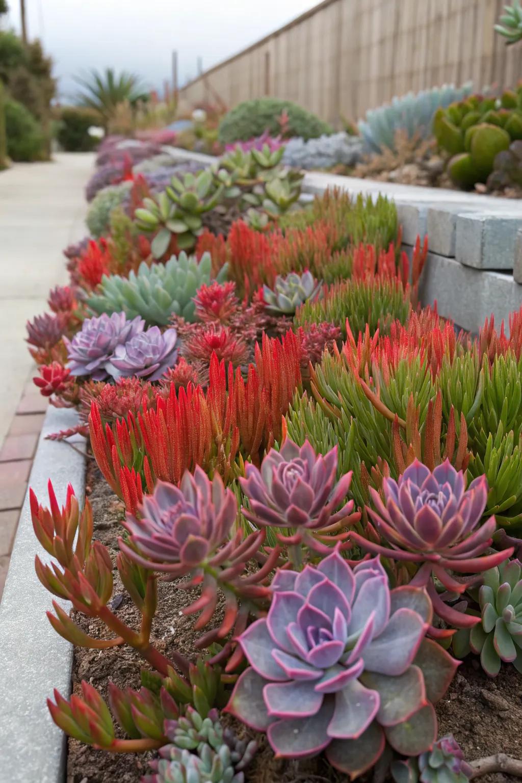 Colorful succulents add vibrancy and excitement to any garden.