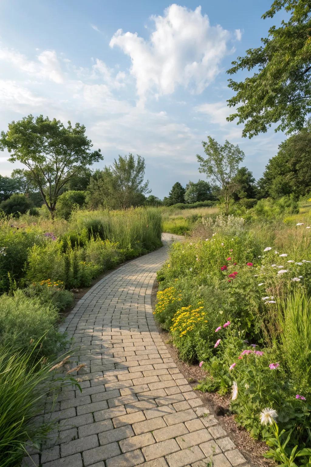Permeable pavers are an eco-friendly, low-maintenance path choice.