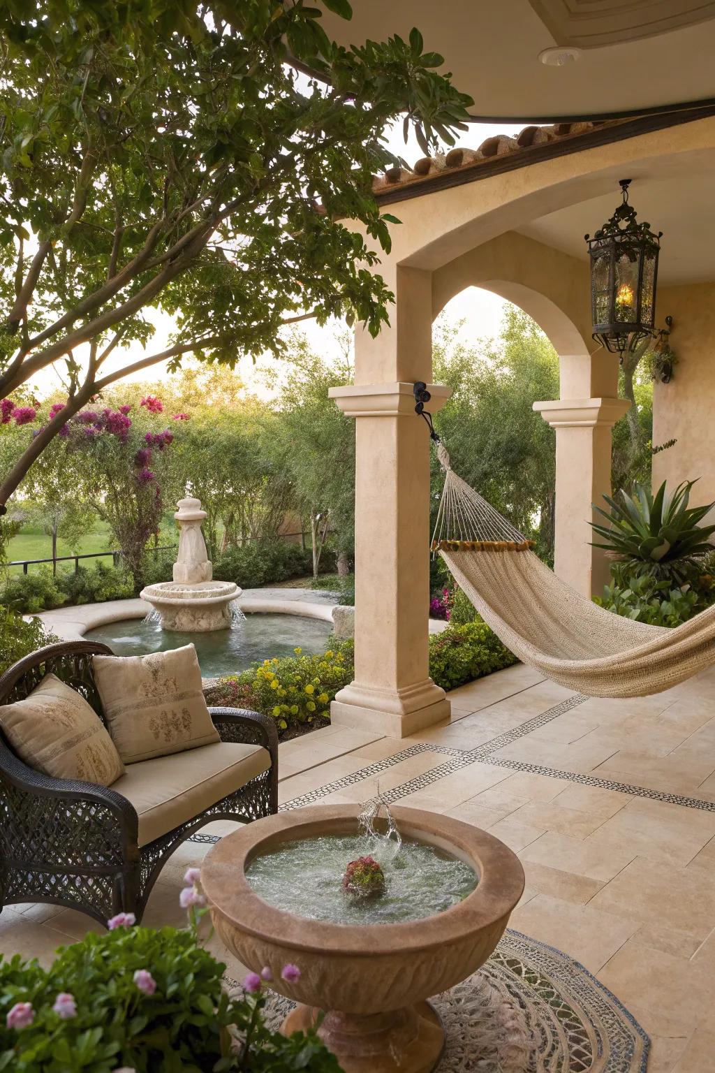 Zen corner for relaxation and tranquility.