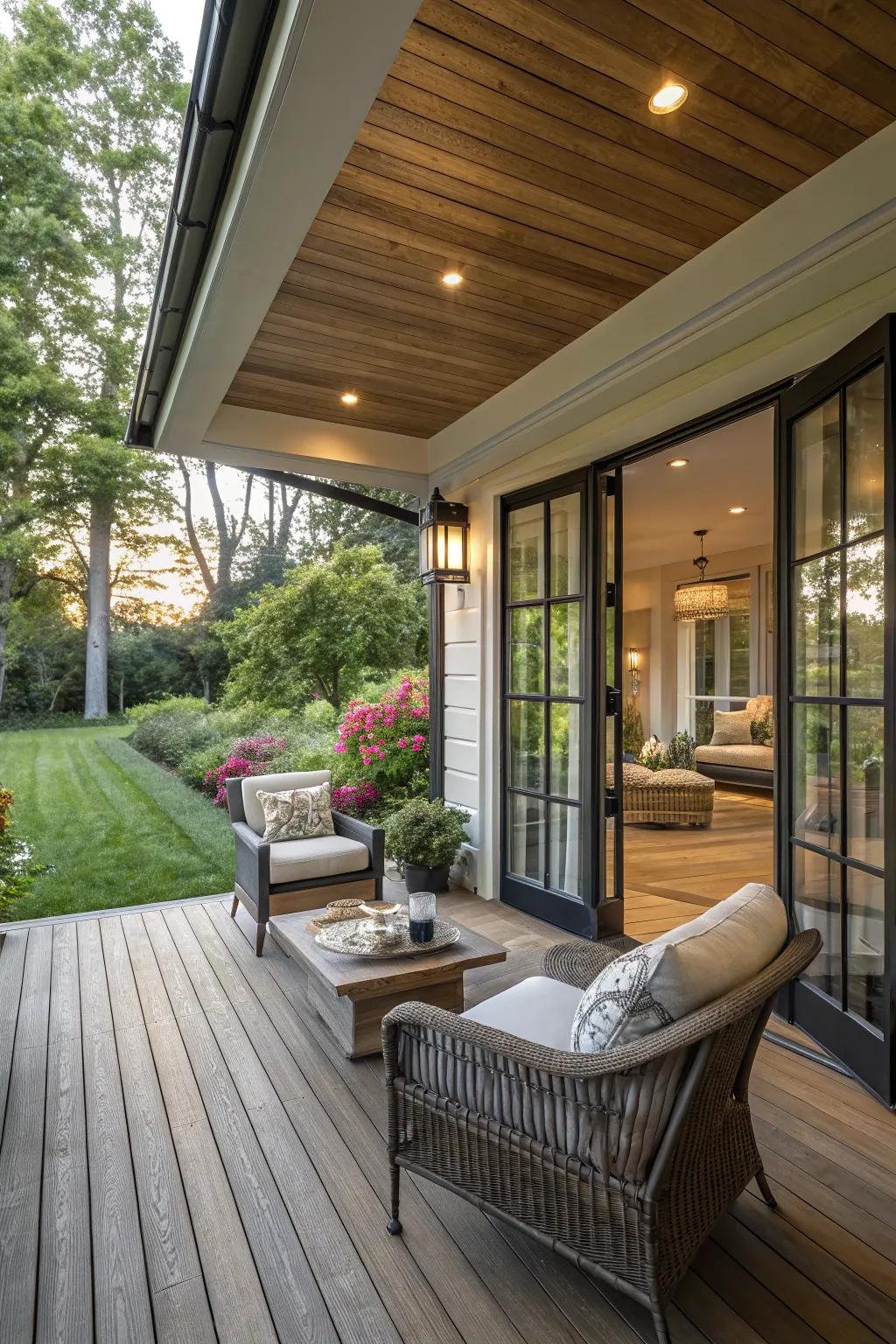 Embrace sustainable elegance with eco-friendly solutions on your luxury porch.