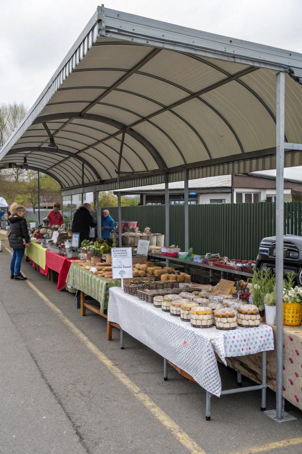 Host a vibrant pop-up market stand.